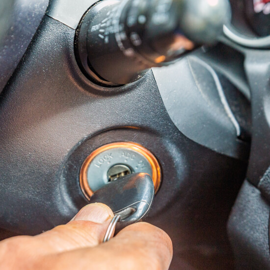 Austin locksmith turning a key in a car ignition
