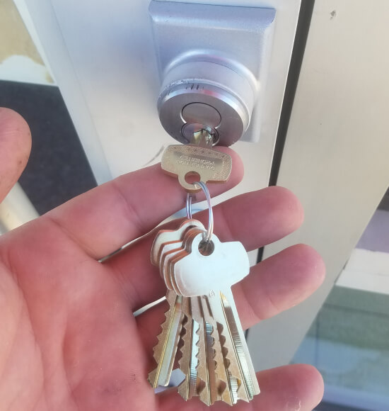 commercial-lock-rekeying-newly-cut-keys-dallas-img Newly cut keys from a commercial lock rekeying in Dallas, TX