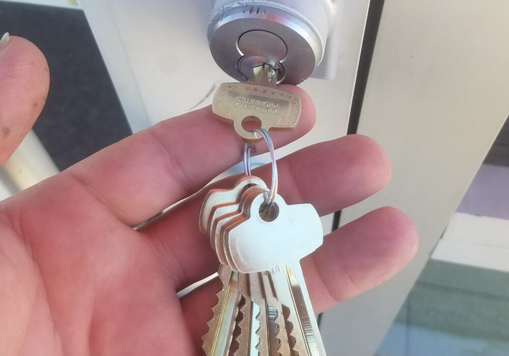 Restricted commercial key marked duplication prohibited for key control